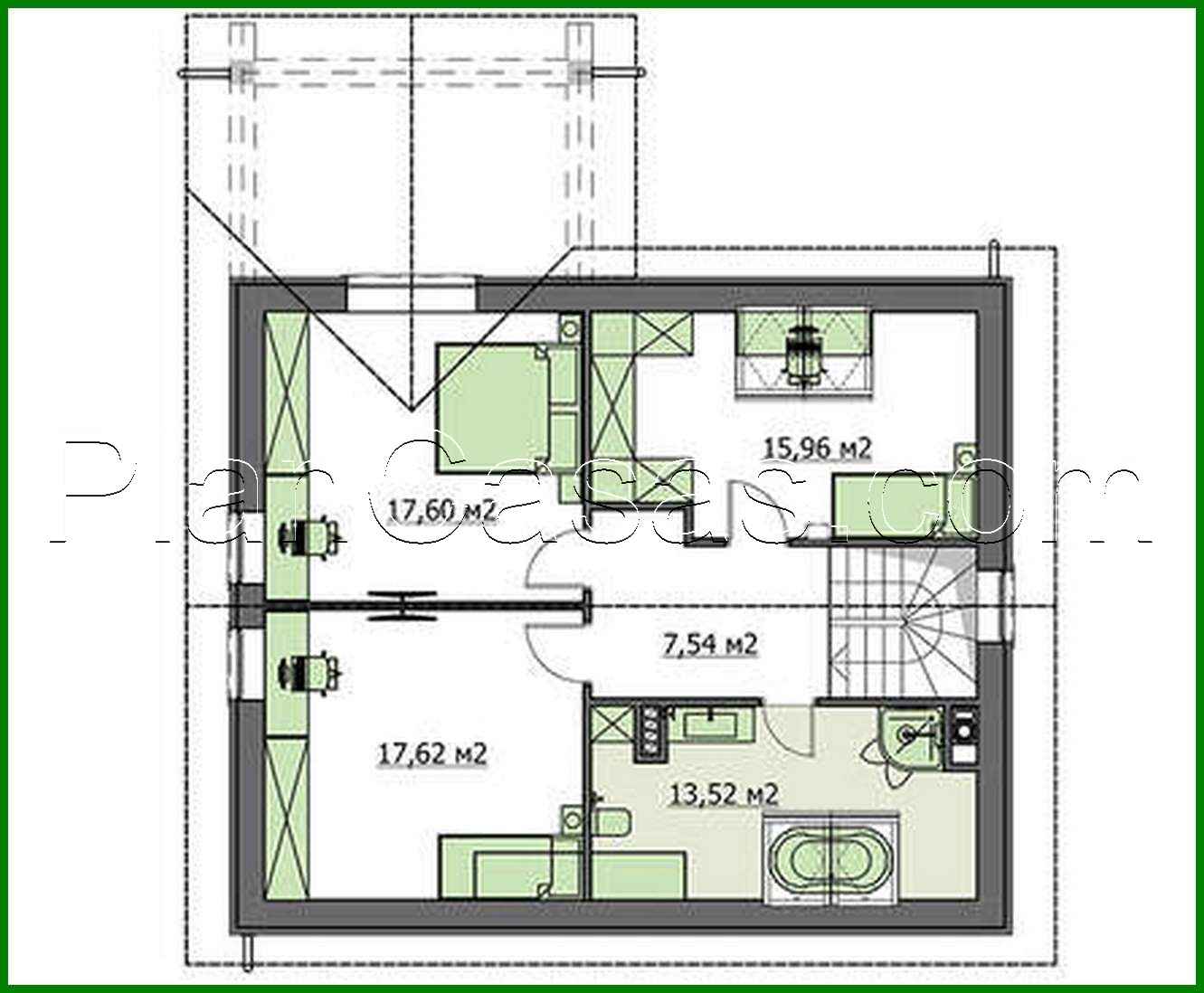 Visualization gallery - Plan of a compact European-style house with an area of 147 square meters. m, decorated with natural stone