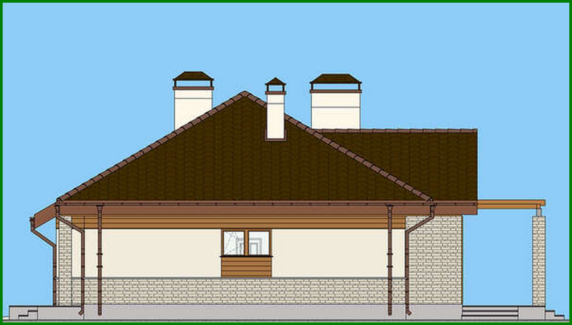 Visualization gallery - The project is an interesting house with an area of 130 square meters. m in chocolate shades