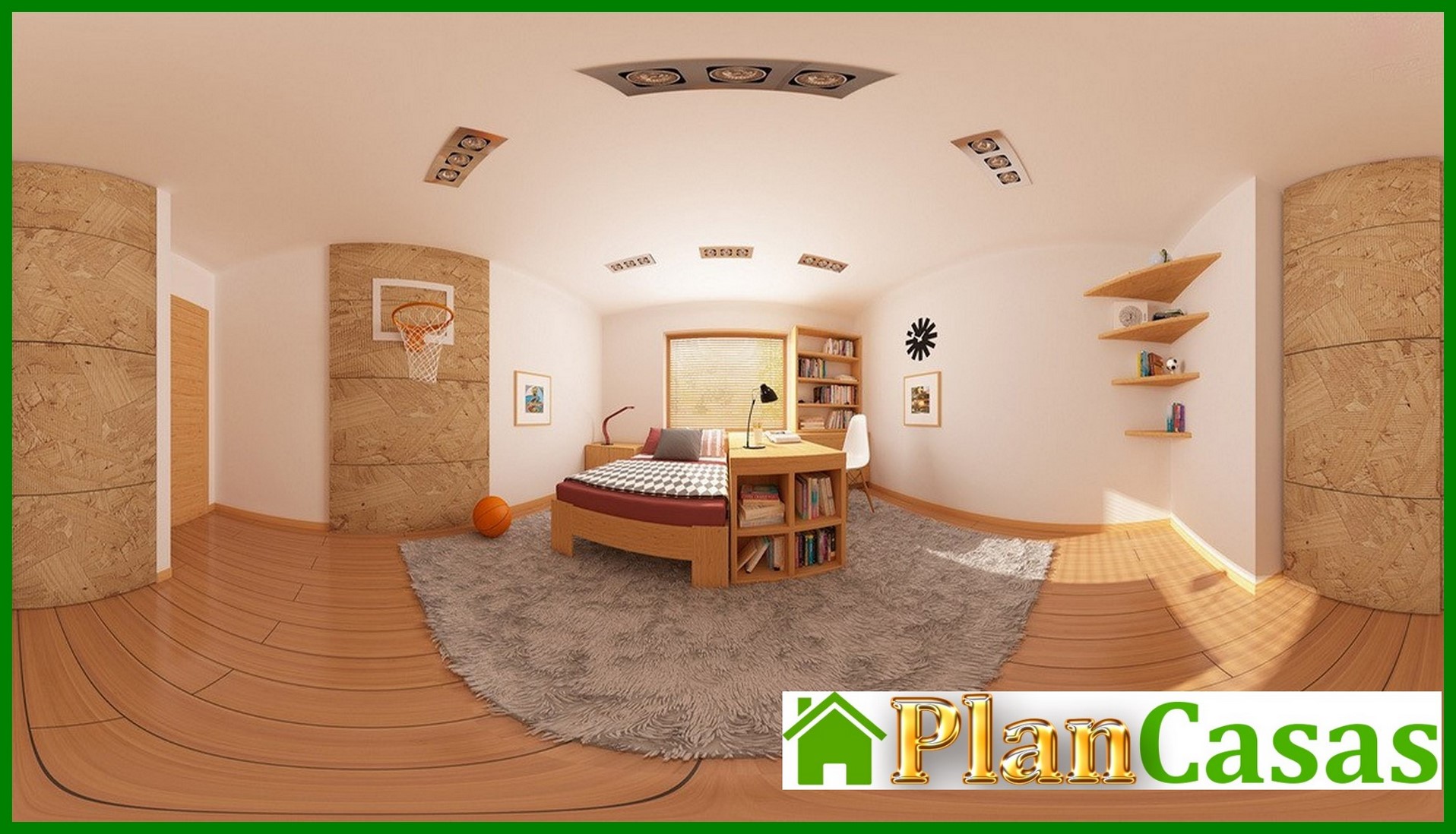 Visualization gallery - Project of a house with a multi-pitched roof, bay window and fireplace