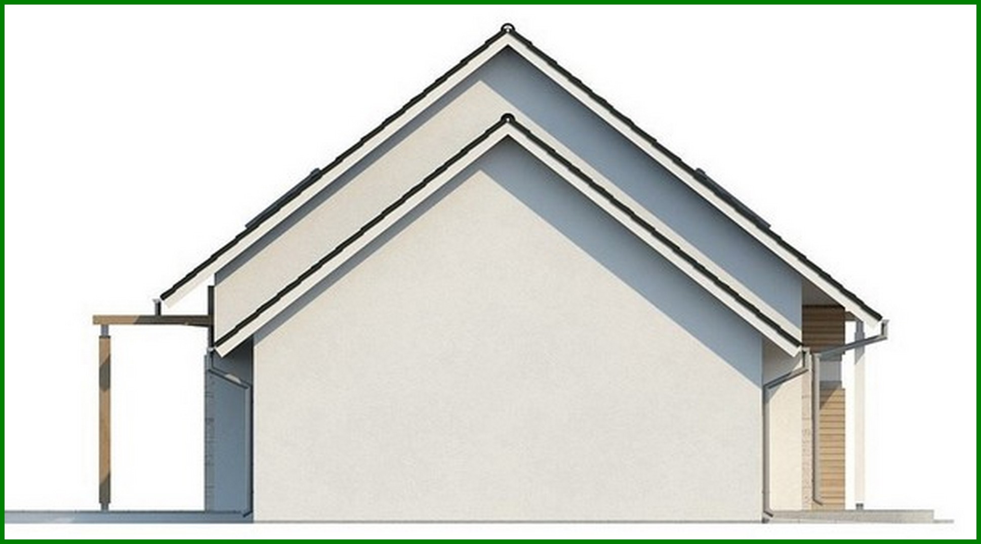 Visualization gallery - The project of a cottage with a garage for one car