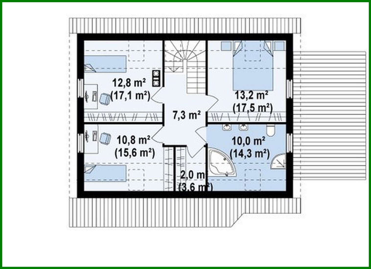 Visualization gallery - House project with living room, side terrace and extra bedroom