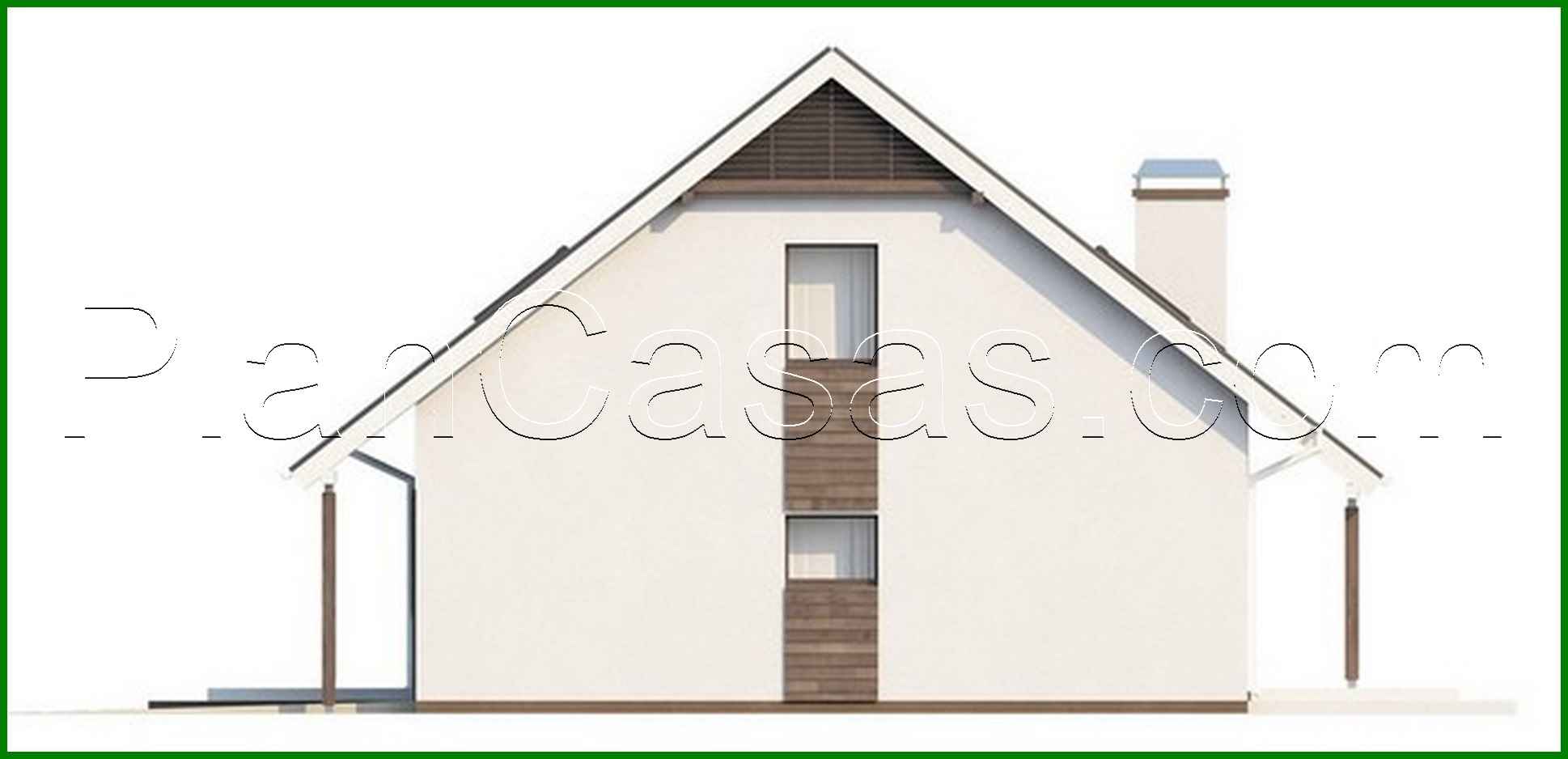 Visualization gallery - Project of a cute cottage with a built-in garage for one car