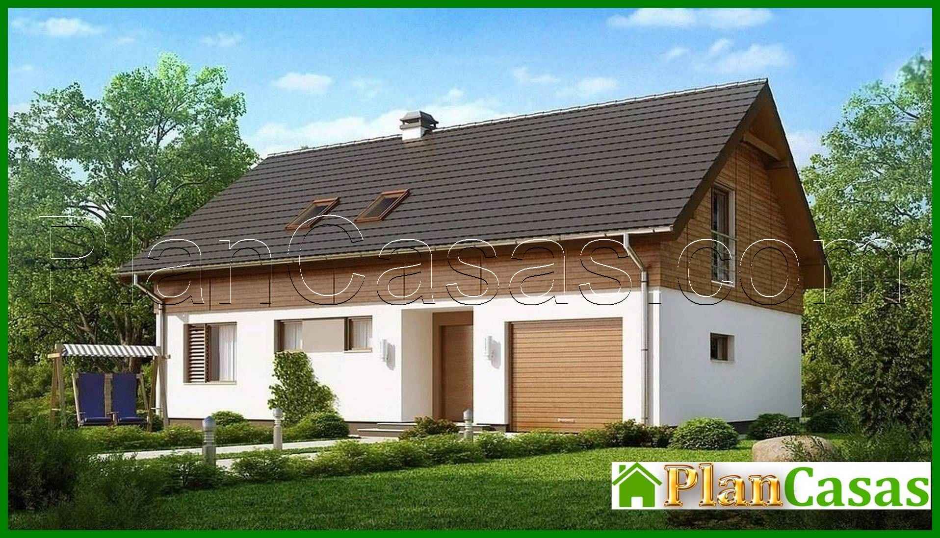 Visualization gallery - Project of a classic cottage with an elongated garage