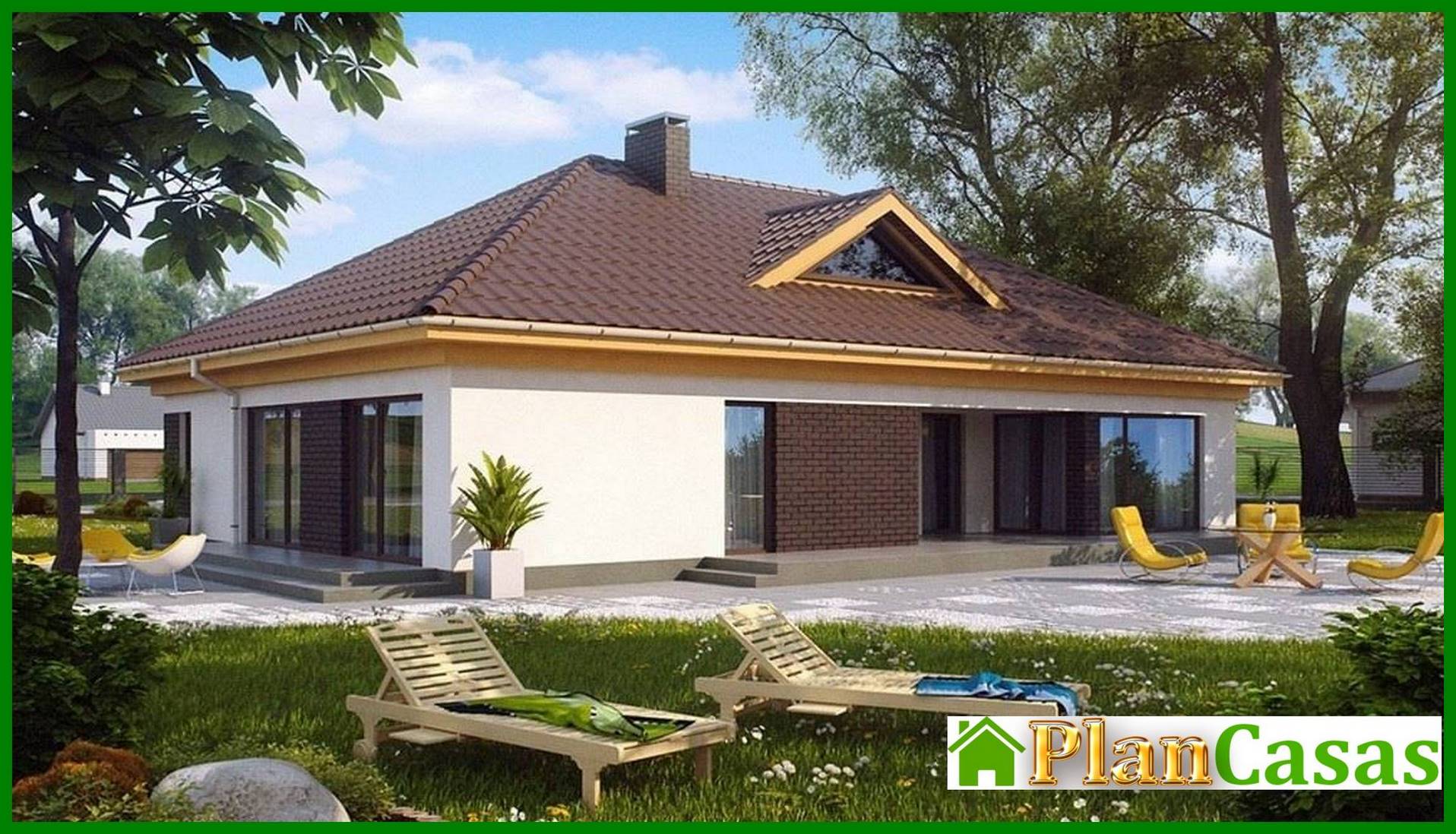 Visualization gallery - The project of a cottage with a garage for two cars