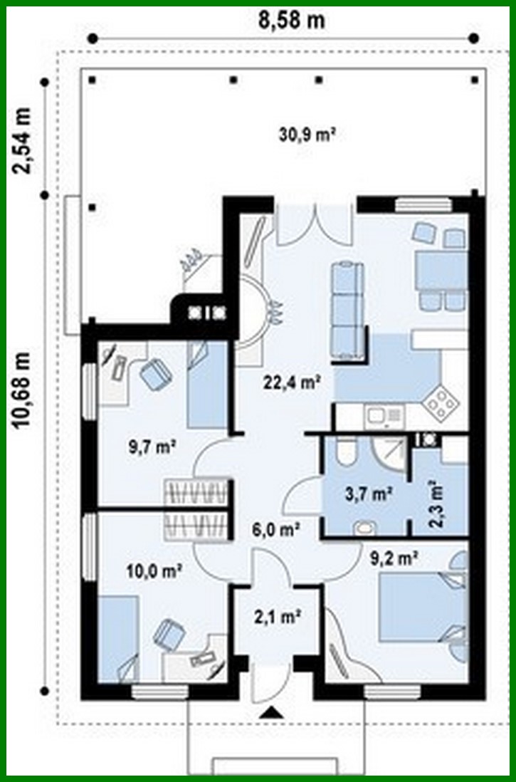 Visualization gallery - House project with a large covered terrace