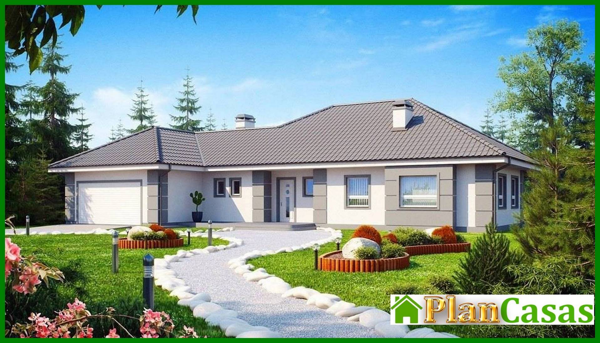 Visualization gallery - House project with a garage for two cars