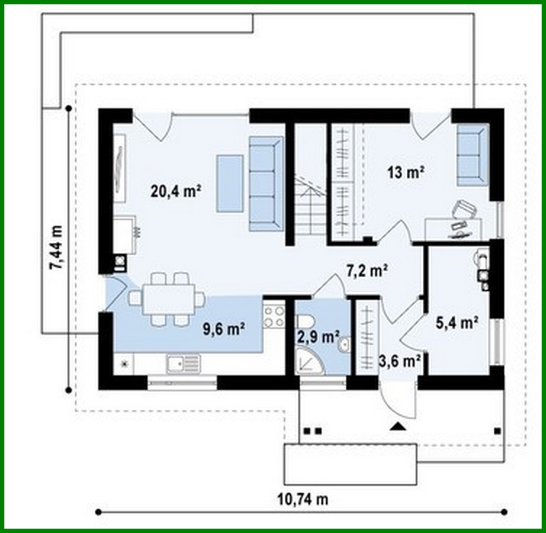 Visualization gallery - The project of a small cottage with an attic