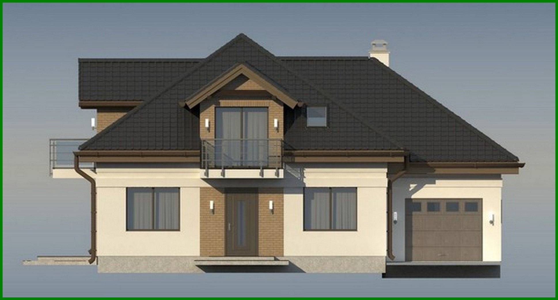 Visualization gallery - The project of the house in a traditional style with an office on the ground floor