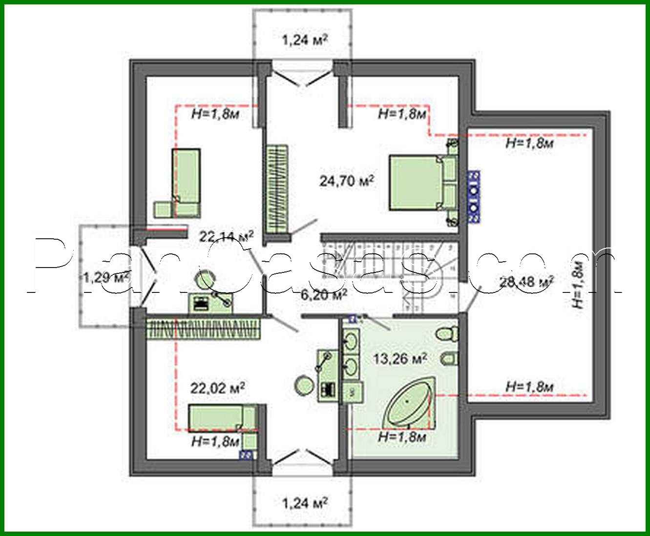 Visualization gallery - The project of the house in a traditional style with an office on the ground floor