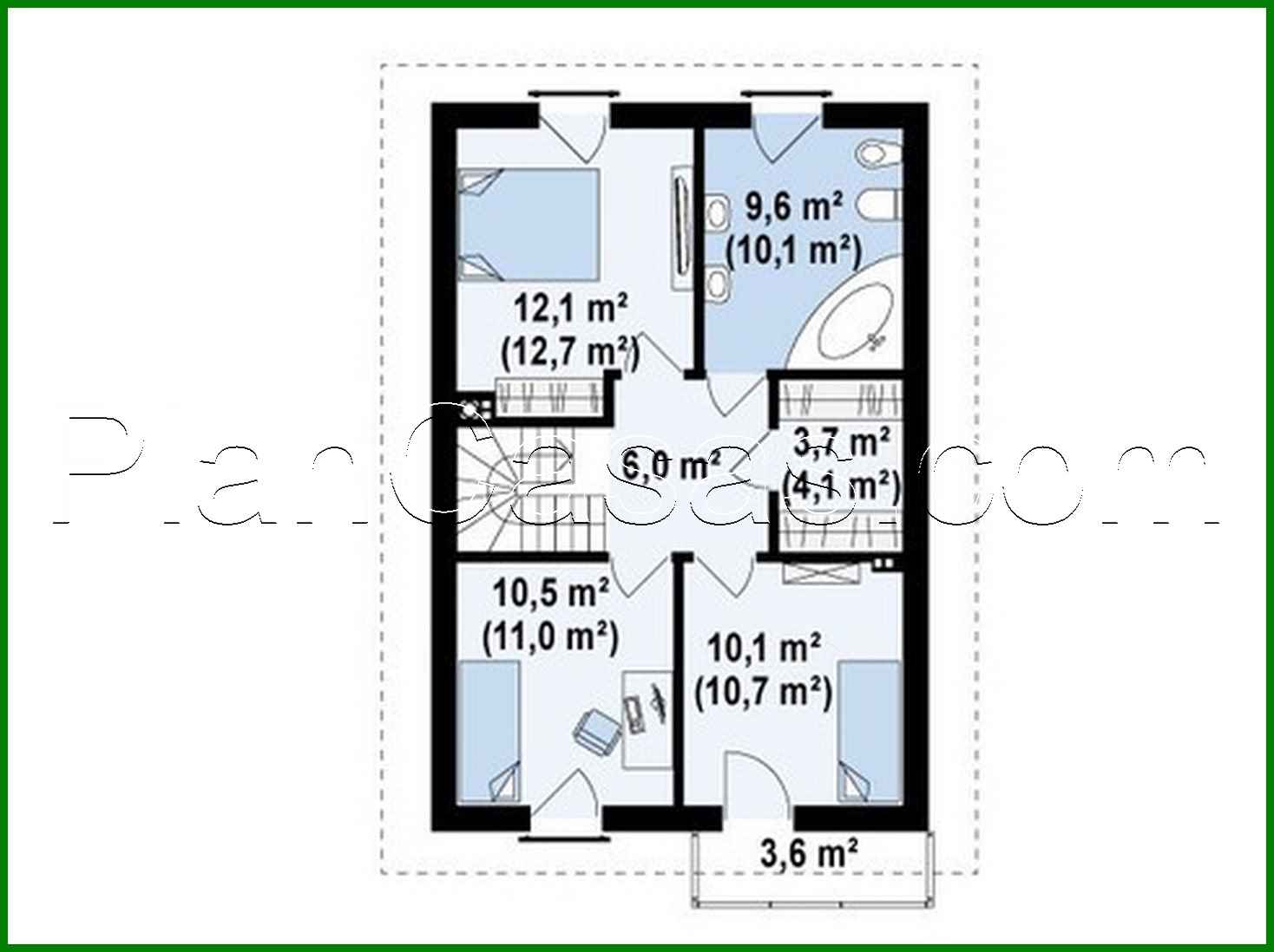 Visualization gallery - Project of a house with a high attic wall