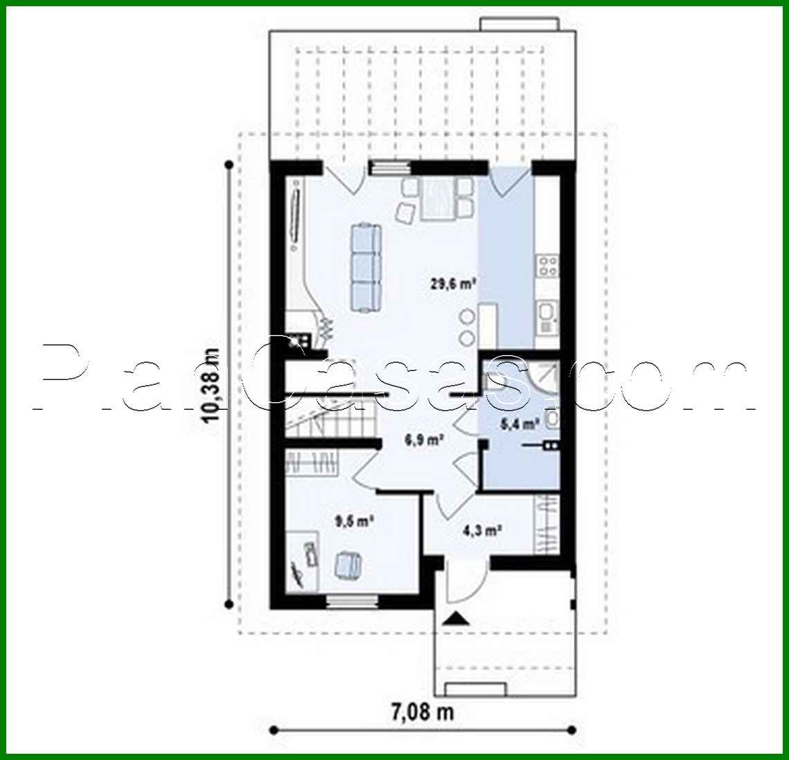 Visualization gallery - Project of a house with a high attic wall