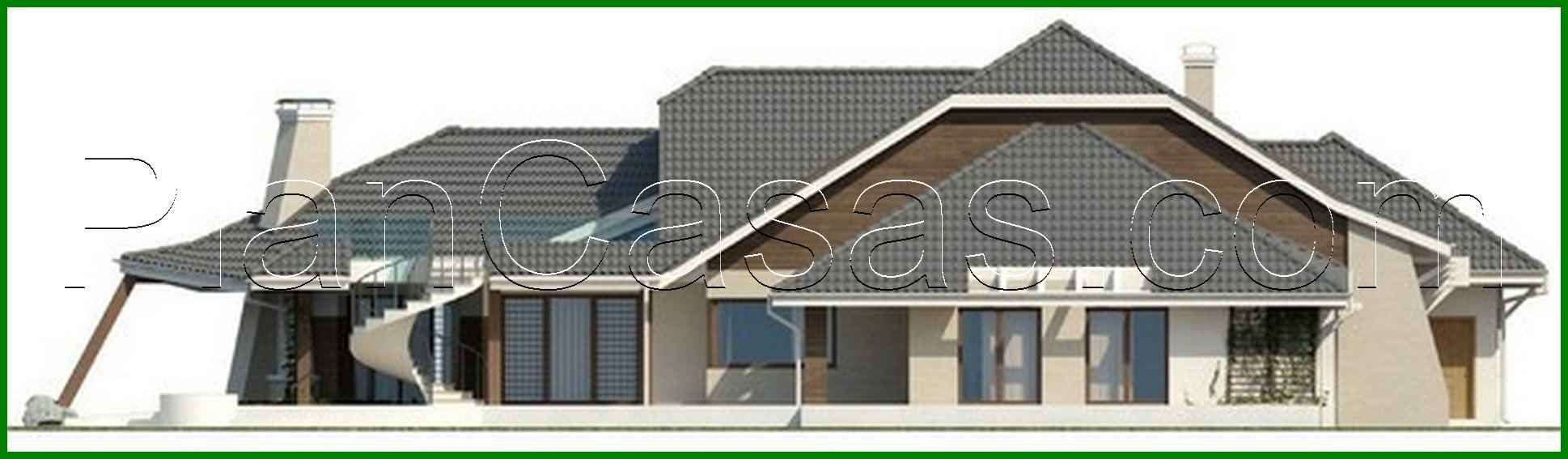 Visualization gallery - The project of a large original chic mansion with a garage for 2 cars