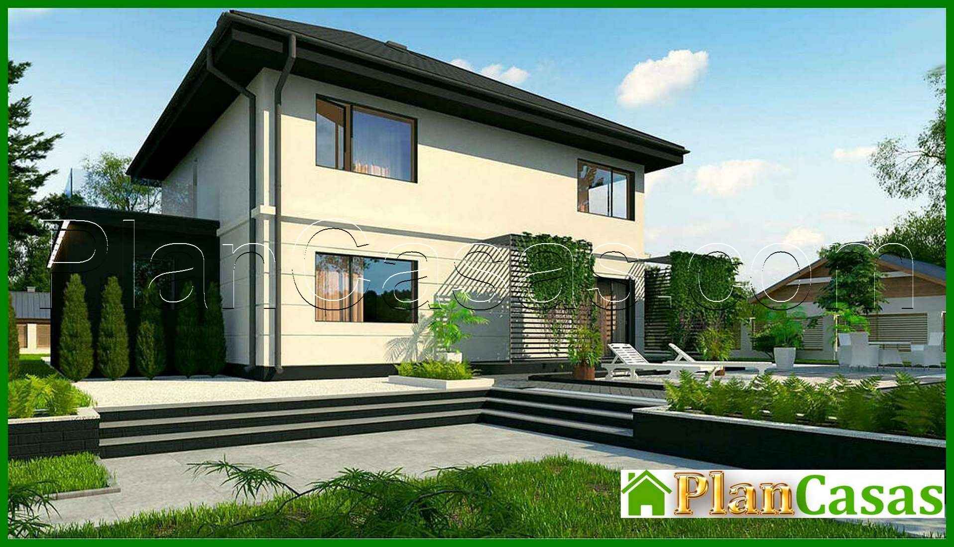 House project with a terrace above the garage house plan
