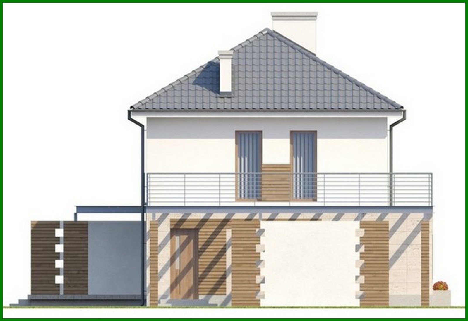 Visualization gallery - The project of a two-story country house with a large terrace