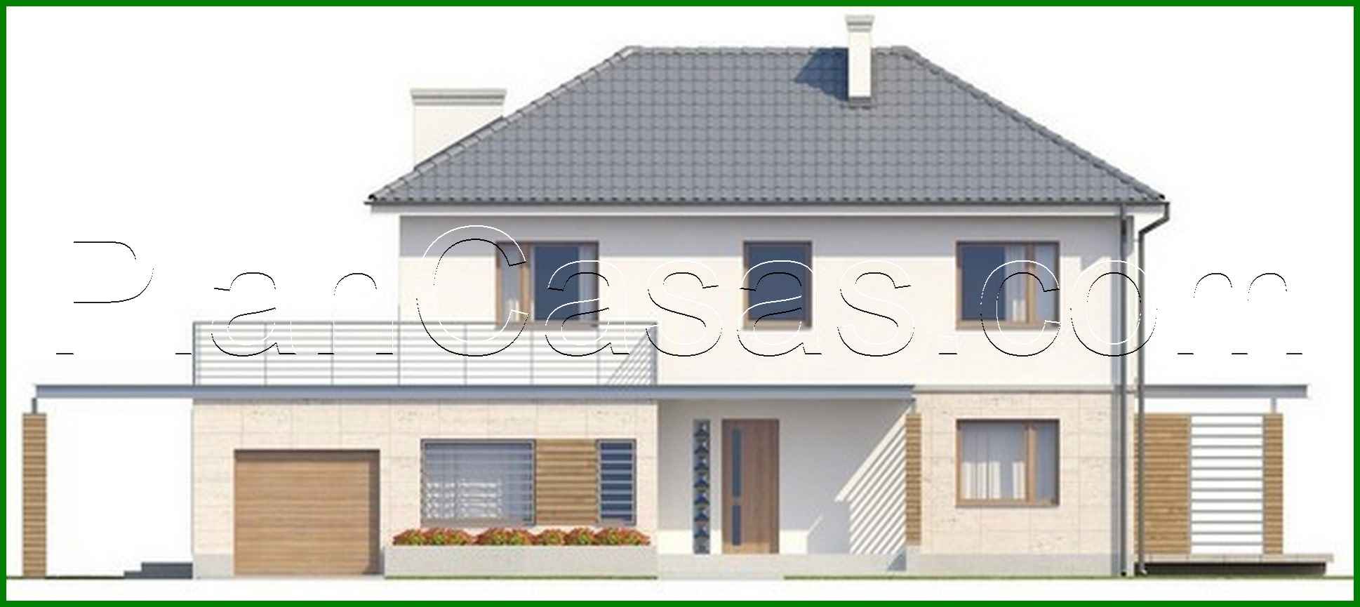 Visualization gallery - The project of a two-story country house with a large terrace