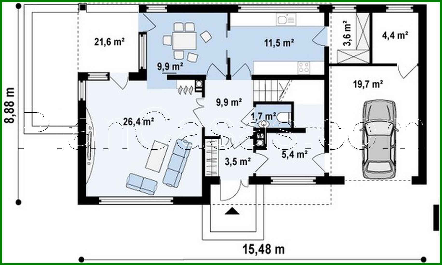 Visualization gallery - The project of a two-story modern house with a living room