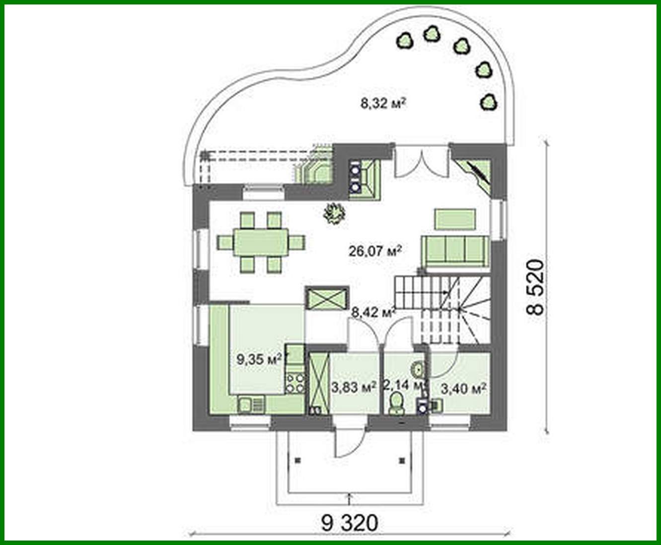 Visualization gallery - House project with fireplace on the terrace