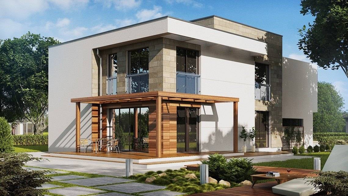 The project of a two-story mansion, made in a modern style house plan