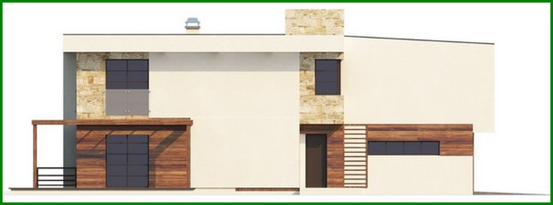 Visualization gallery - The project of a two-story modern cottage with a garage for two cars