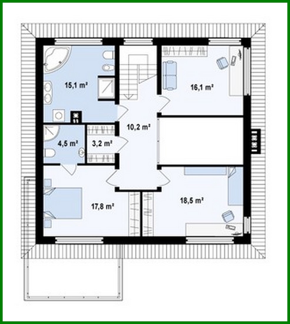 Visualization gallery - The project of a two-story cottage with a second light