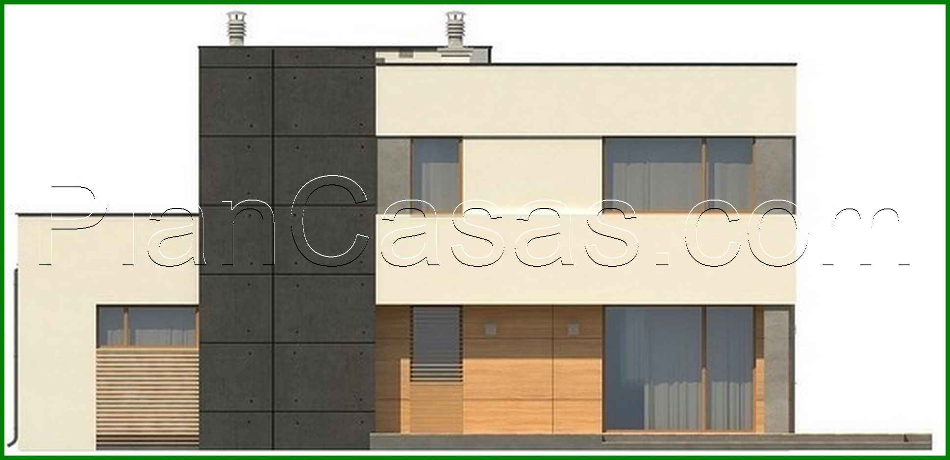 Visualization gallery - A project of a two-story modernist cottage with a garage and a terrace