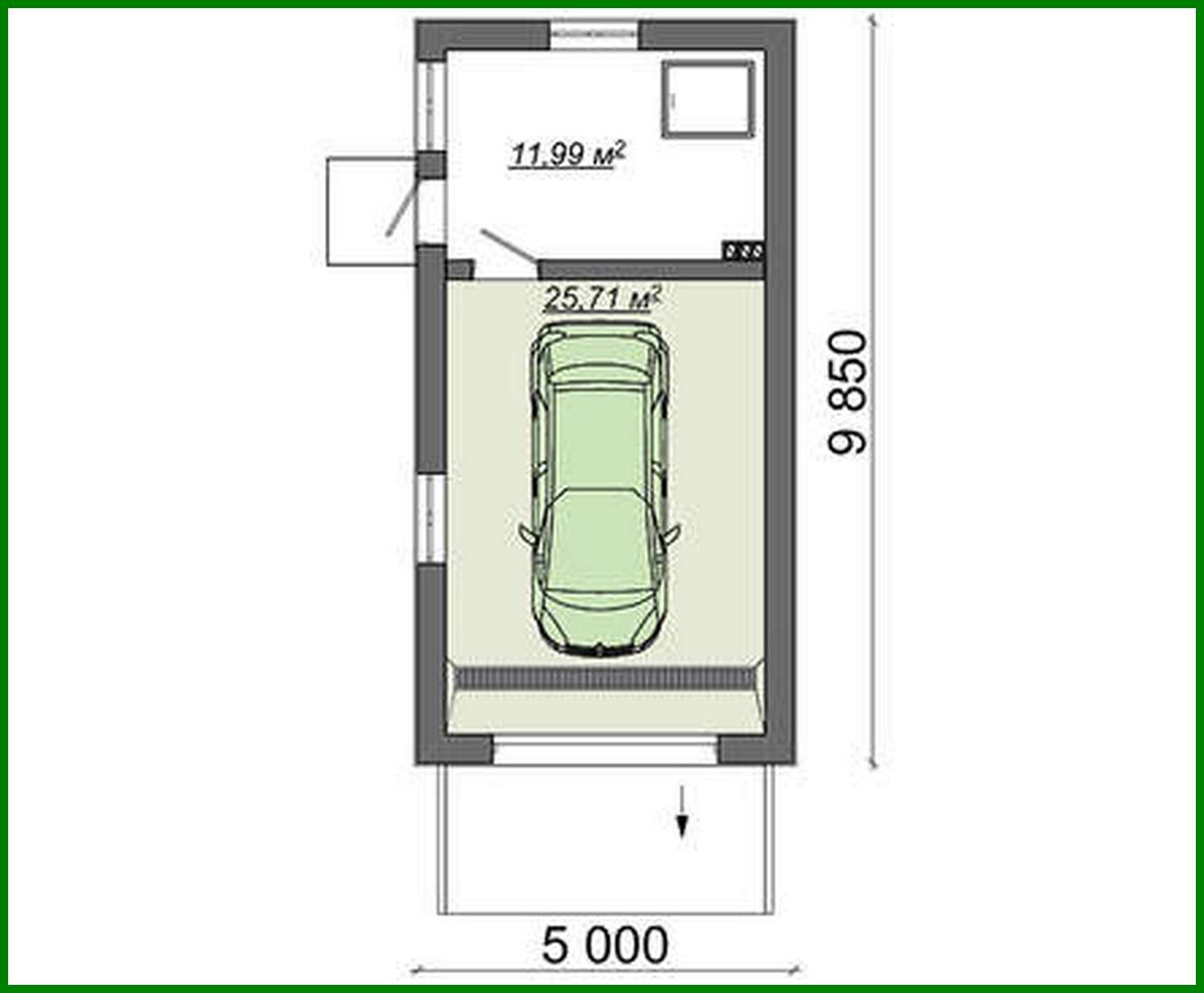 Visualization gallery - The project of a car garage with an area of 38 square meters. m