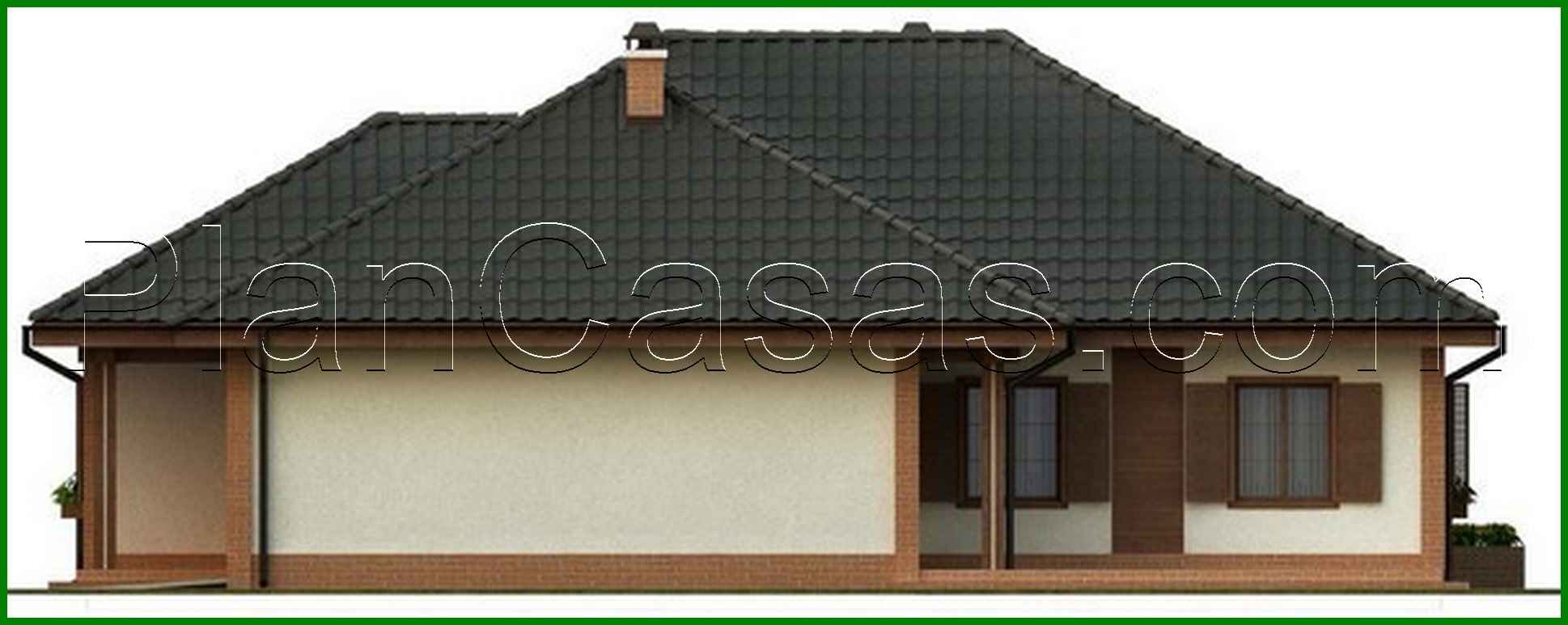 Visualization gallery - Spacious one-story cottage with a garage for two cars