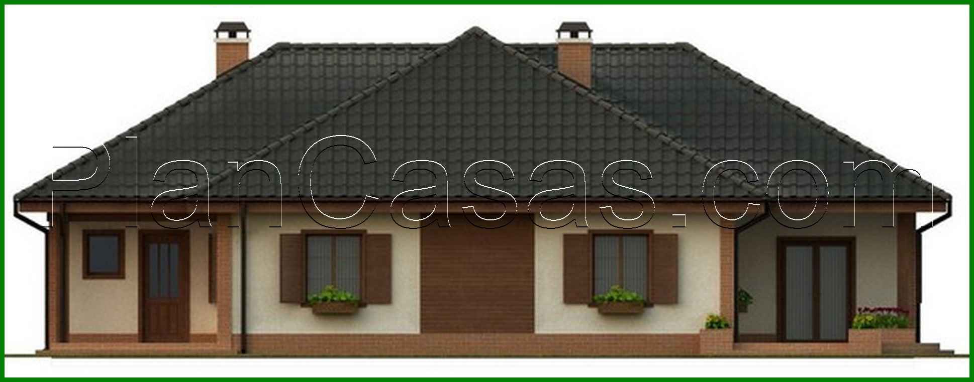 Visualization gallery - Spacious one-story cottage with a garage for two cars