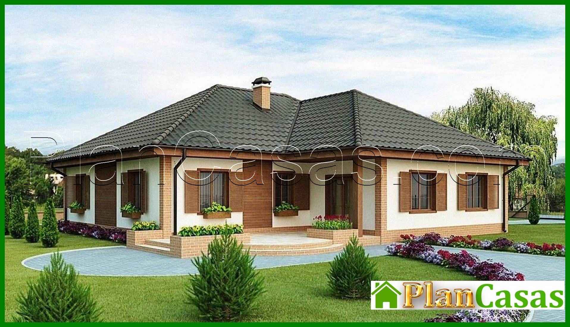 Visualization gallery - Spacious one-story cottage with a garage for two cars