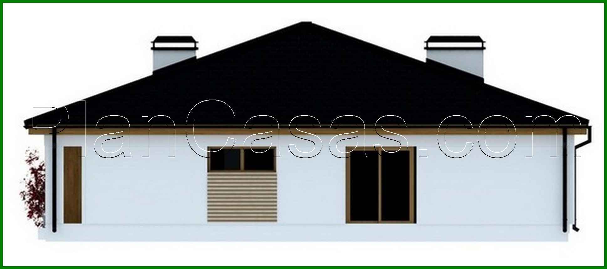 Visualization gallery - Project of a one-story house with 4 bedrooms and a garage