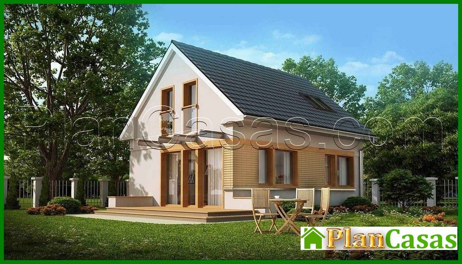 Project of a small house with a gable roof attic house plan
