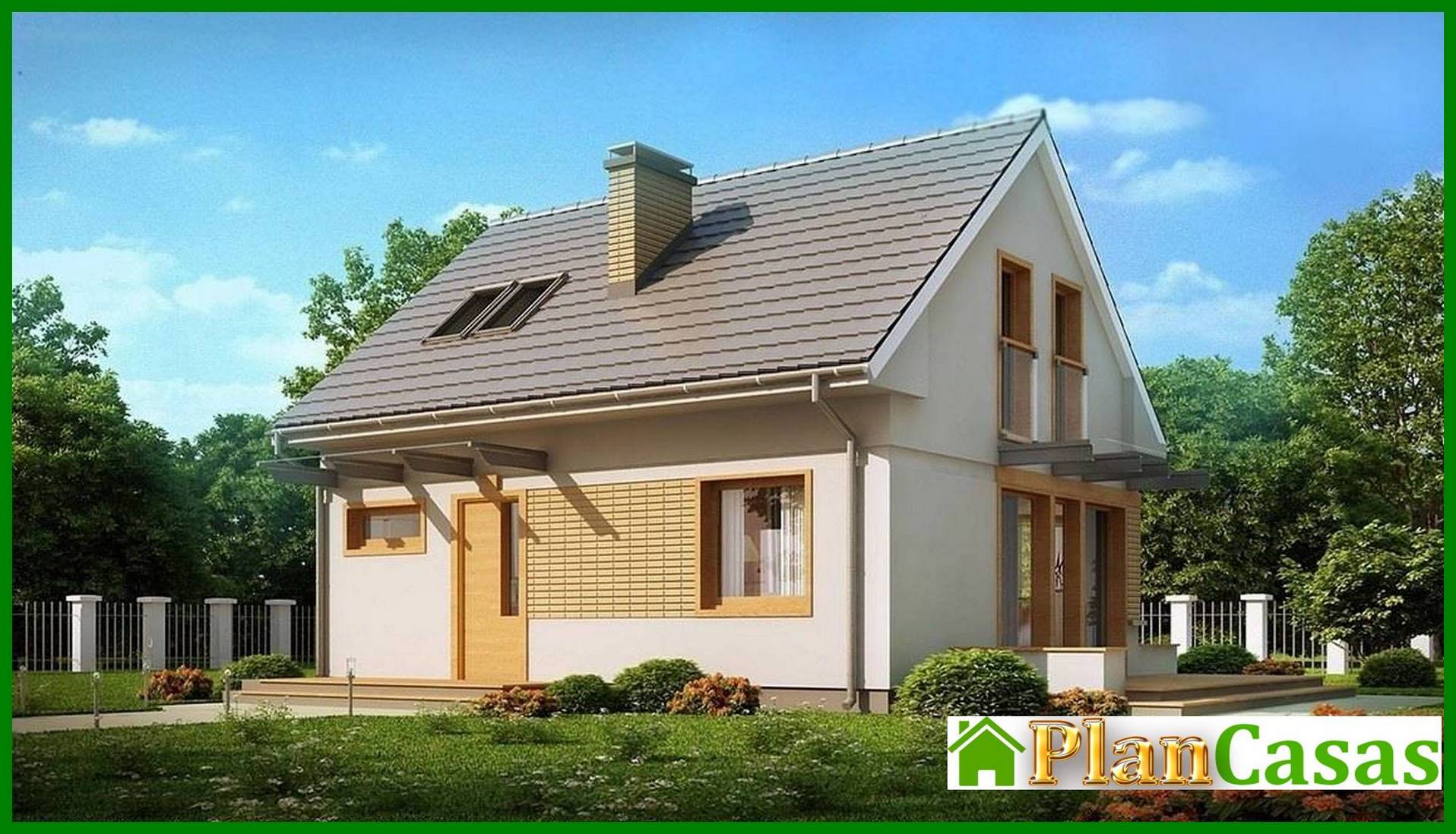 Visualization gallery - Project of a small house with a gable roof attic