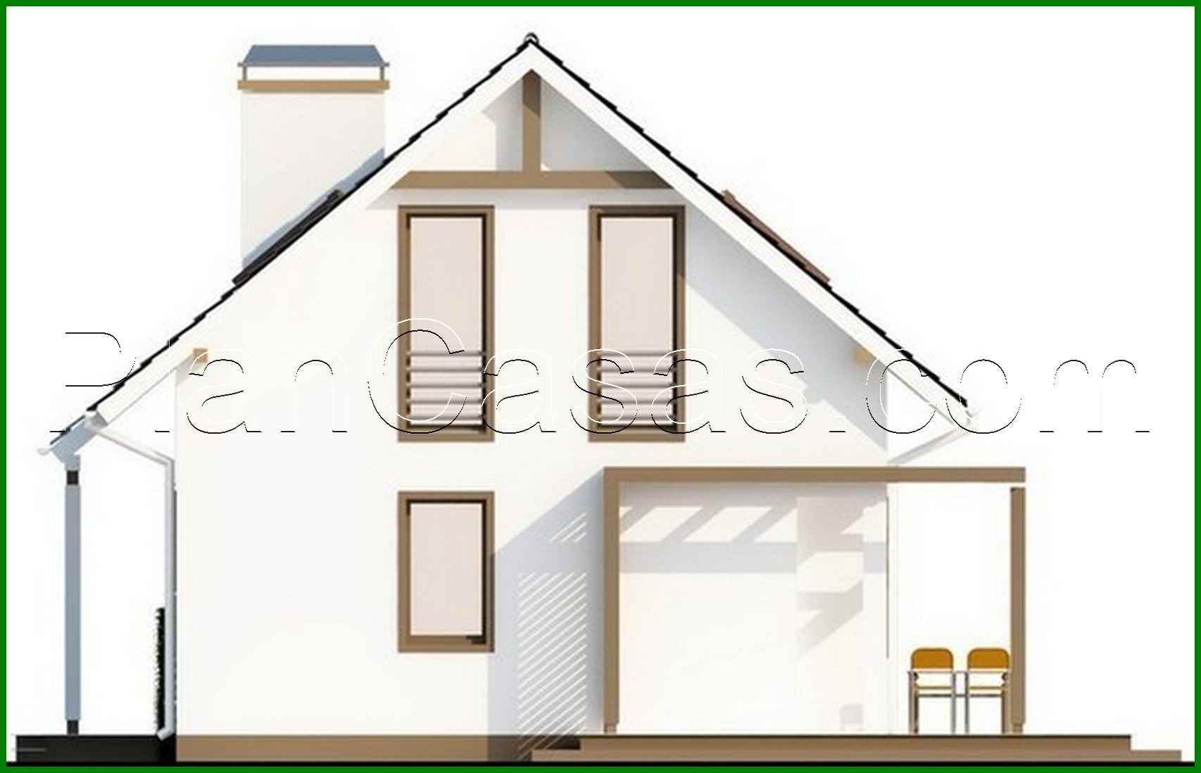 Visualization gallery - The project of a white cottage with an attic, made in the classical style