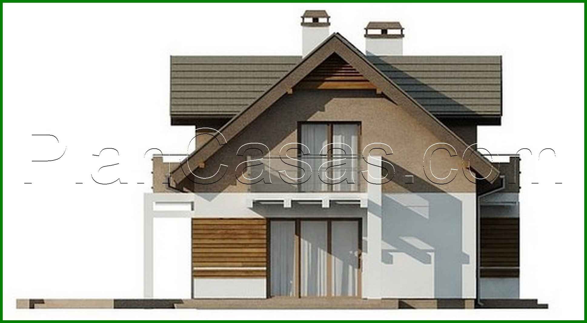 Visualization gallery - The project of a cozy beautiful cottage with an attic and an original facade