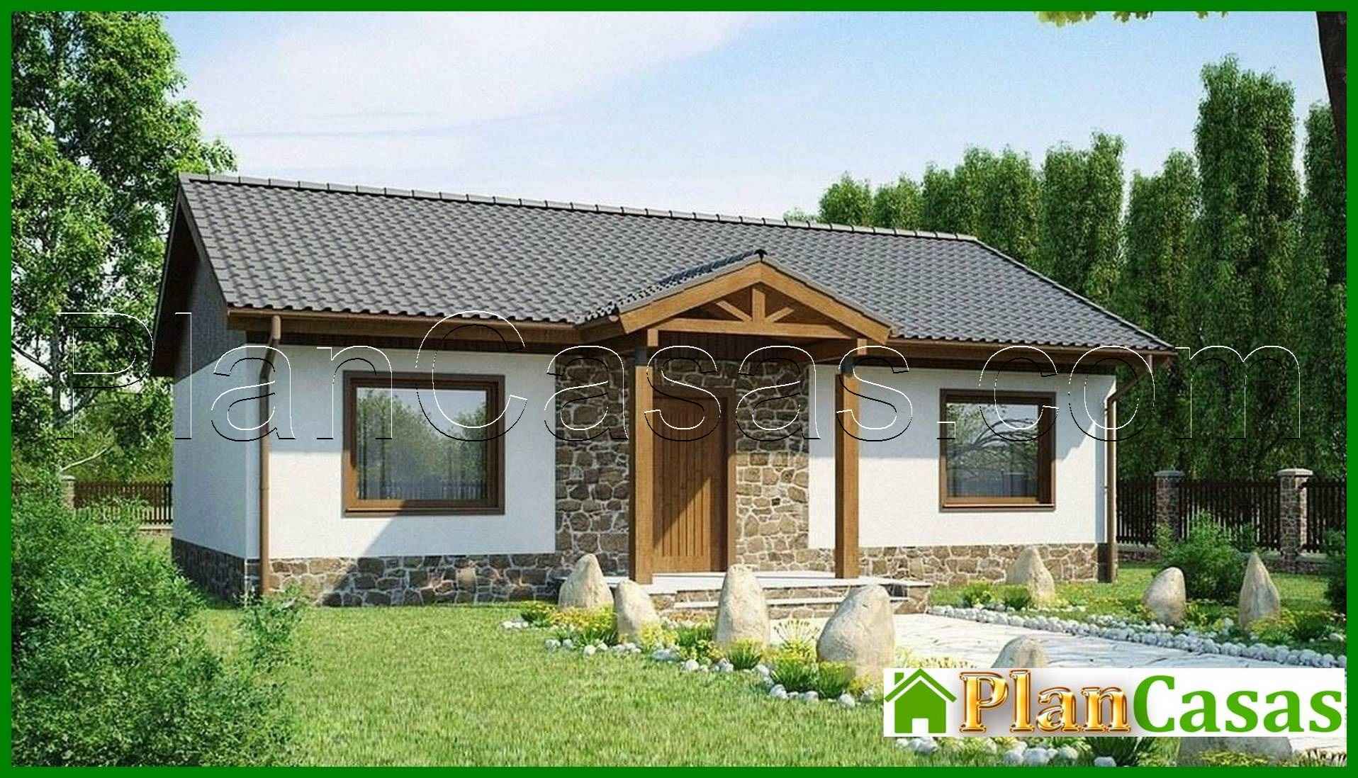The project is a simple cozy one-story house with two bedrooms house plan