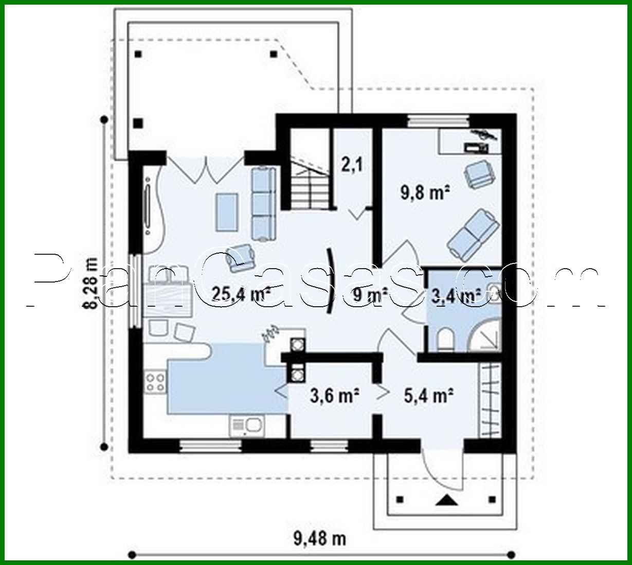 Visualization gallery - The project of a budget simple house with an attic
