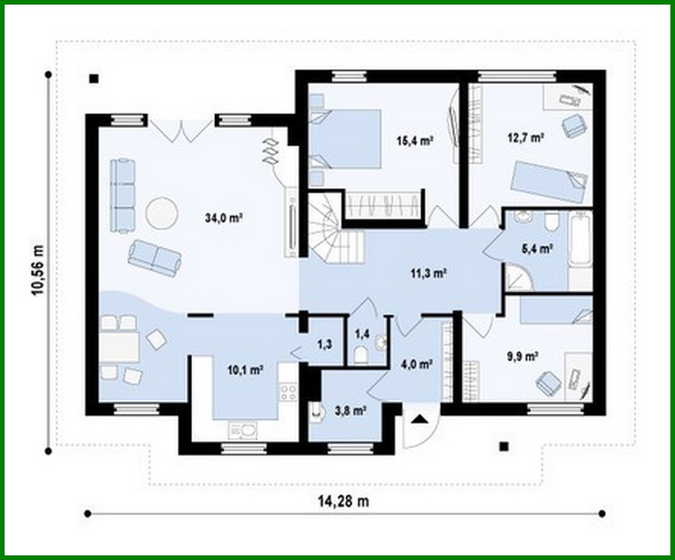 Visualization gallery - Project of a large house with an attic