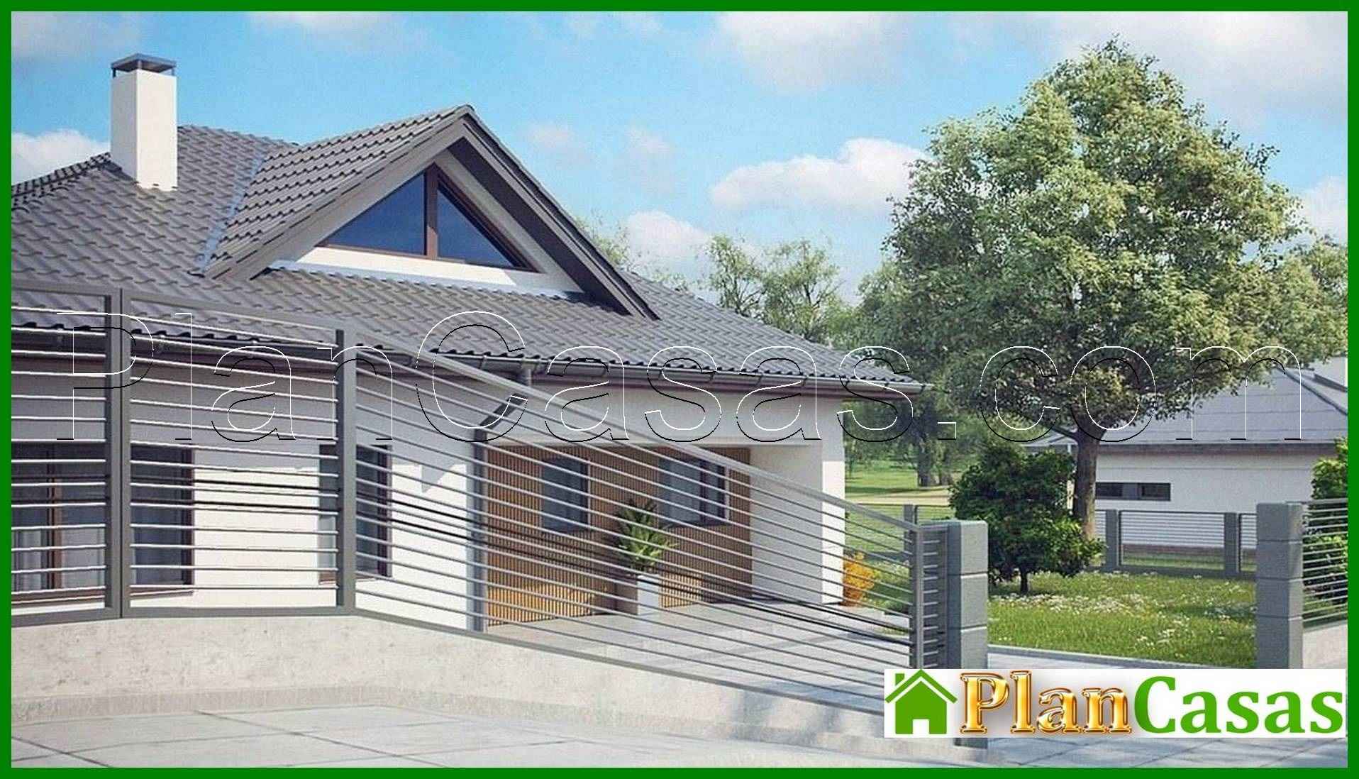 Visualization gallery - The project of a one-story cottage with an original facade and a four-pitched roof