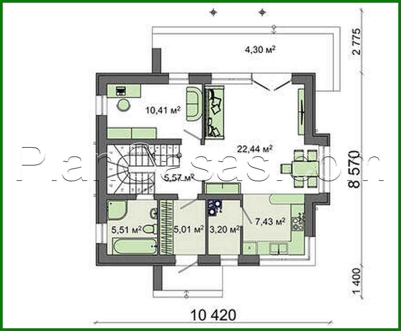 Visualization gallery - Project of a modern stylish house with a bay window and an unusual balcony