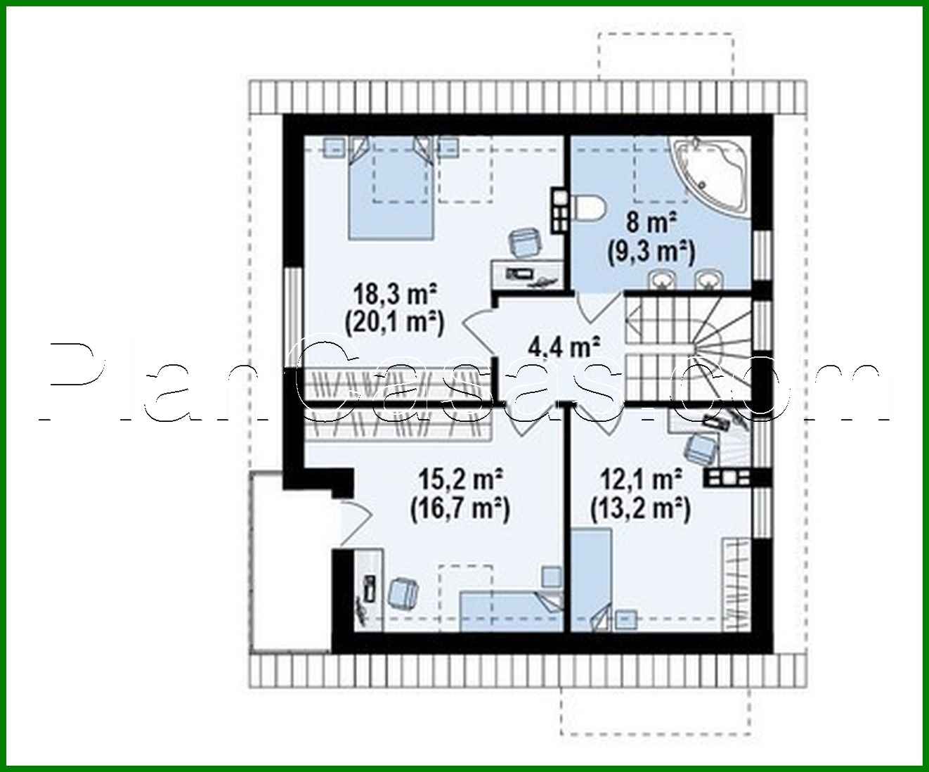 Visualization gallery - Project of a cottage with an attic, an additional room on the ground floor