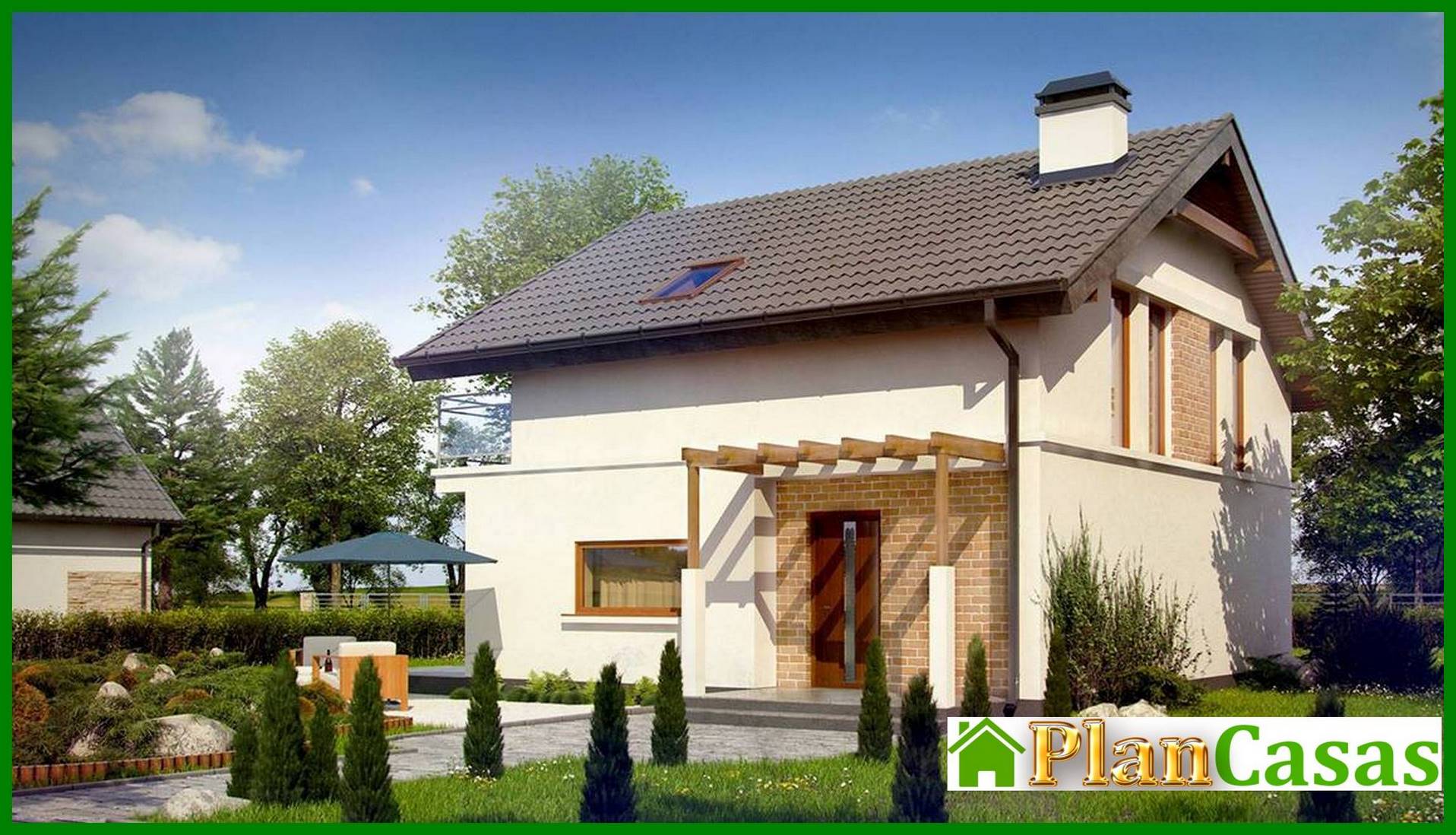 Visualization gallery - Project of a cottage with an attic, an additional room on the ground floor