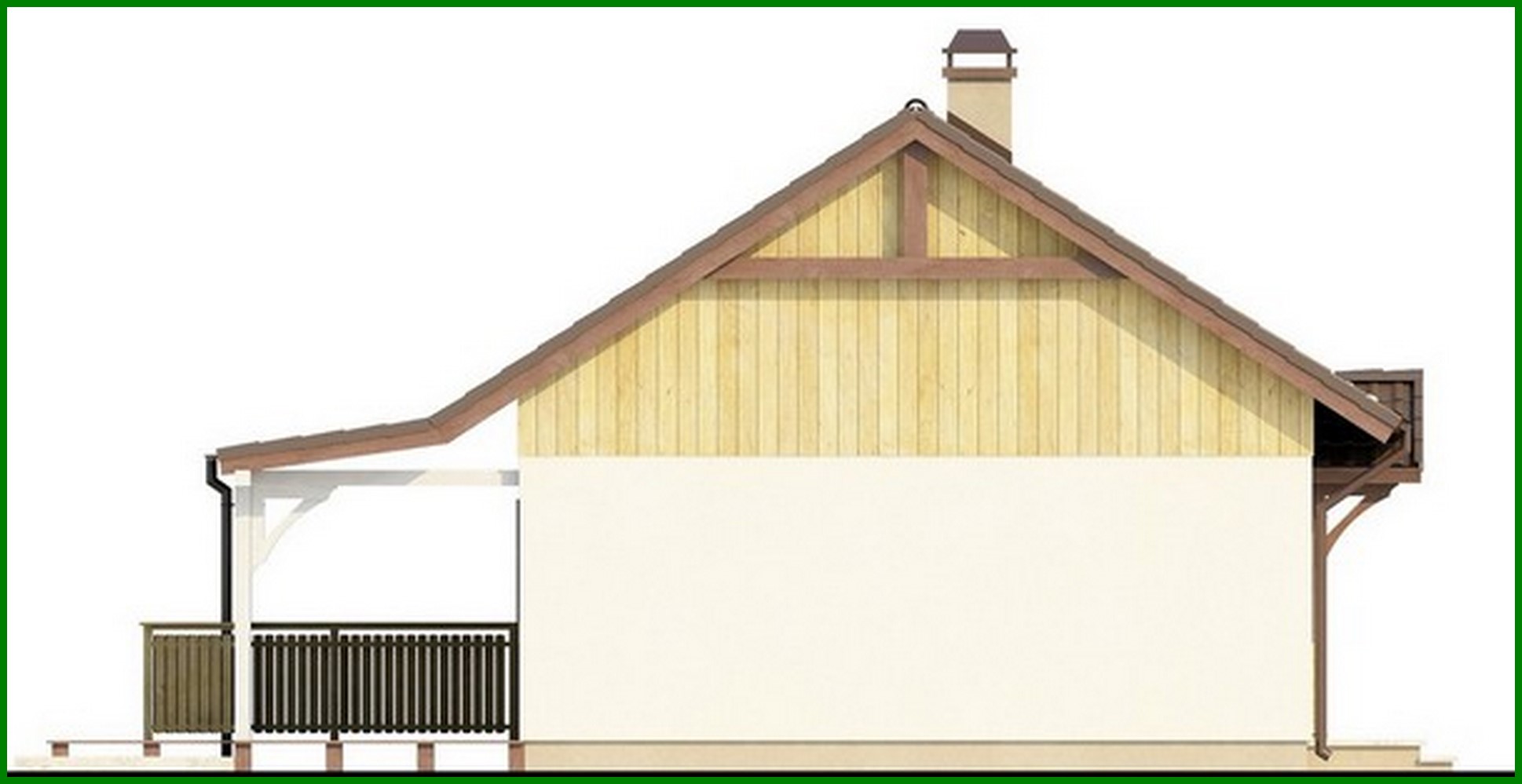 Visualization gallery - Project of a small house with a covered terrace