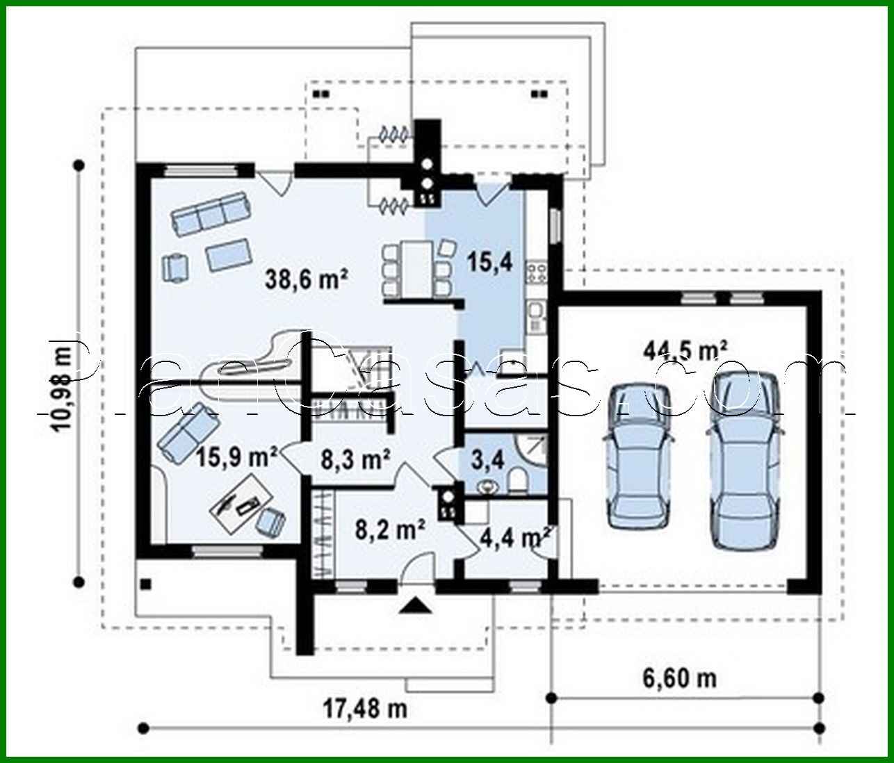 Visualization gallery - House project with an attic and a garage for two cars