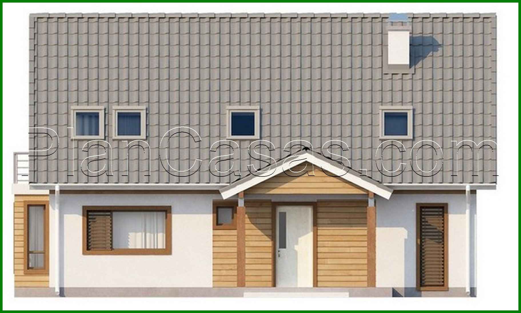 Visualization gallery - House project with an attic, bay window and balcony, stylish facade