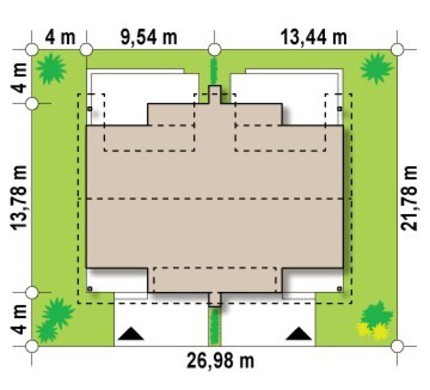 Visualization gallery - The project of a cottage for two families with a garage