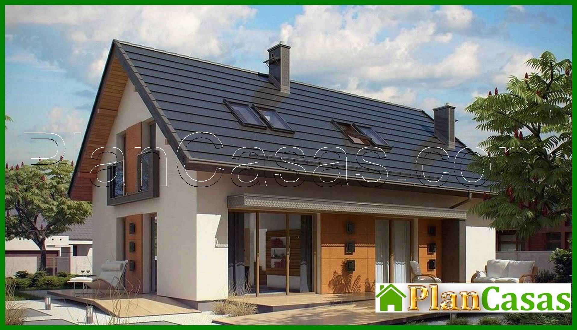 Small house project with attic and garage house plan