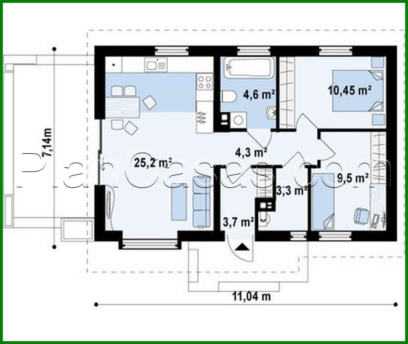 Visualization gallery - The project of a small classic one-story house