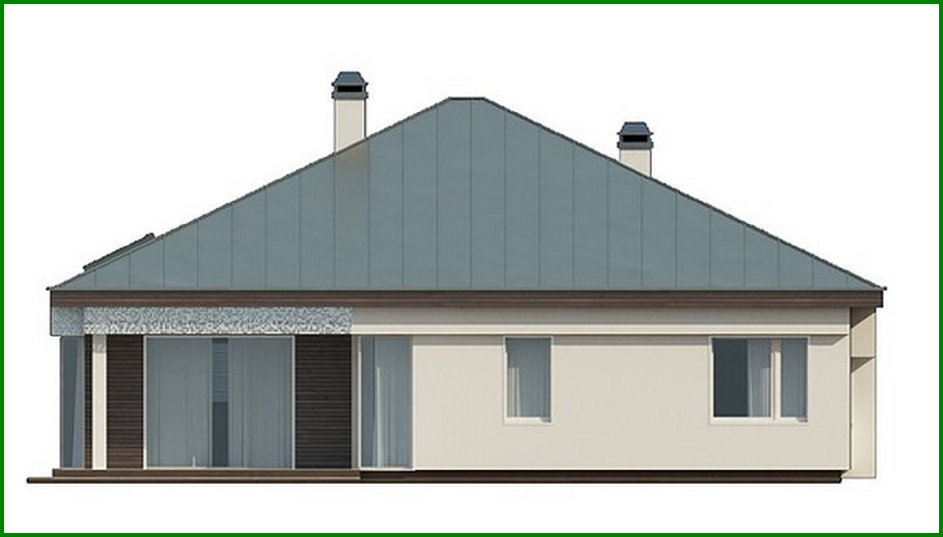 Visualization gallery - The project of a one-story cottage with a garage and a brick facade