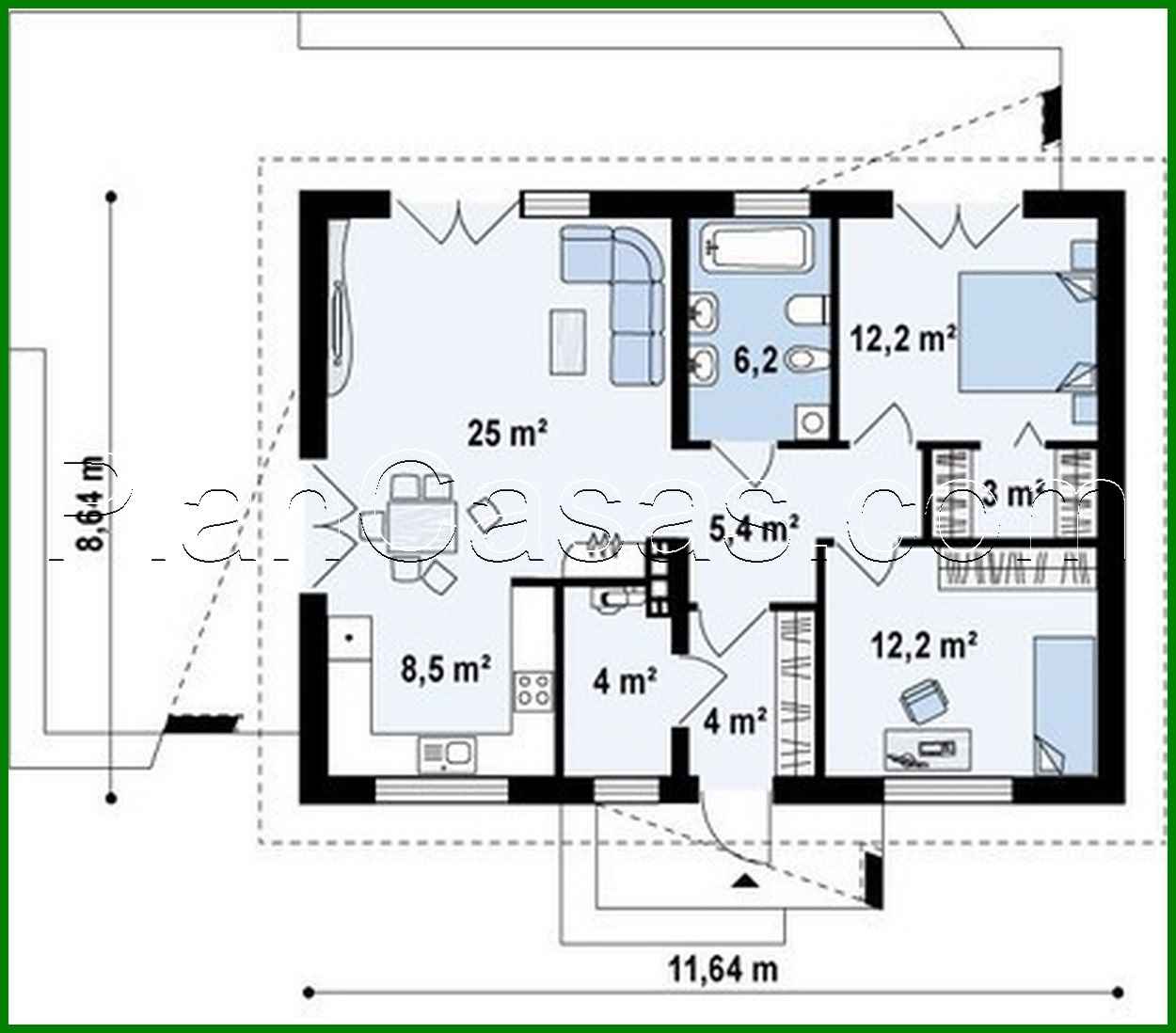 Visualization gallery - The project of a classic one-story country house with an attic and a gable roof