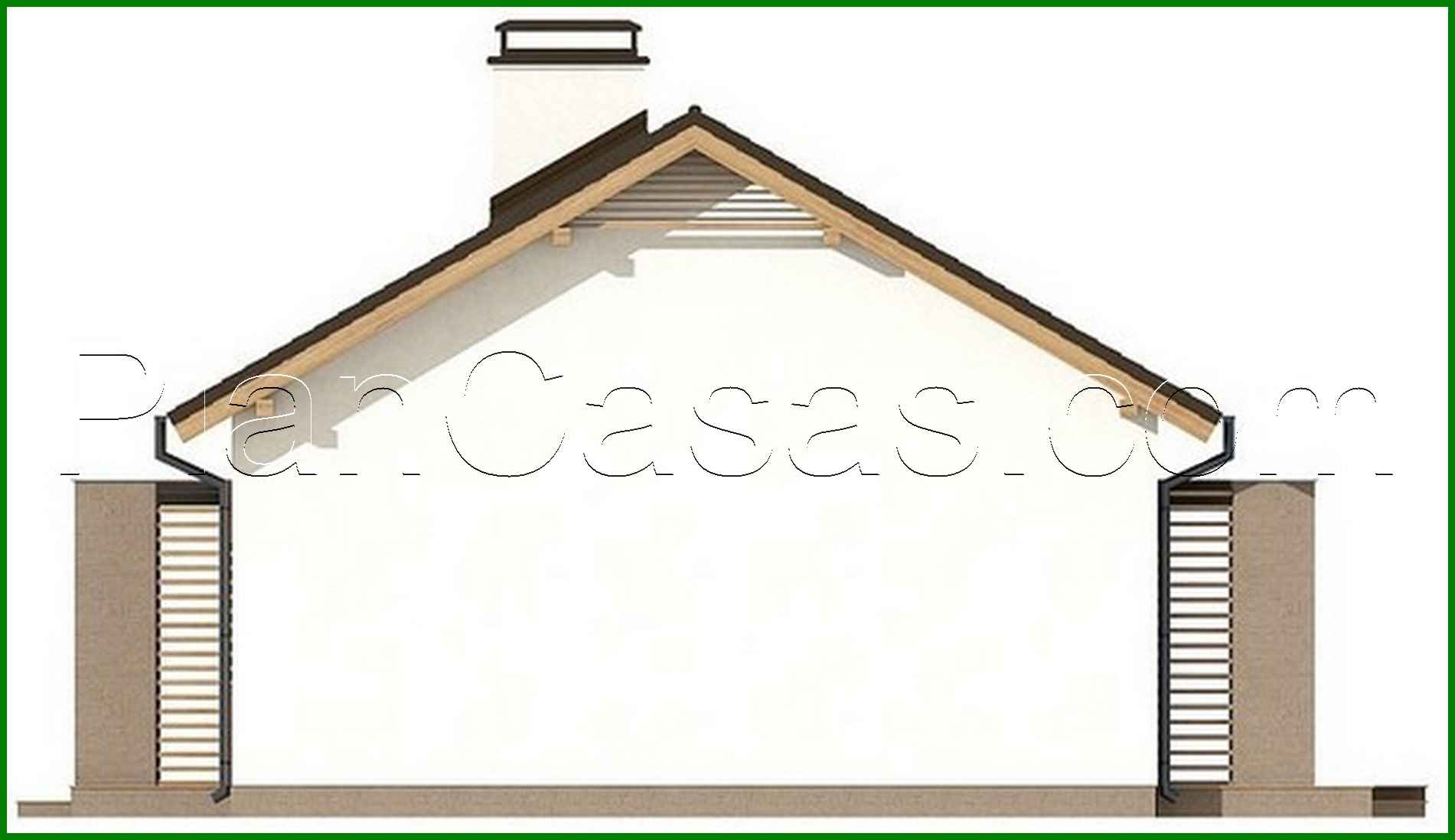 Visualization gallery - The project of a classic one-story country house with an attic and a gable roof